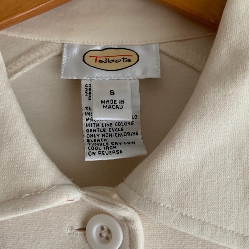 Talbots ivory knit jacket